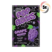 5x Packs Pop Rocks Grape Flavor Popping Candy .33oz ( Fast Free Shipping! )
