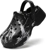 [SECHRITE] Platform Clogs for Women Slip on Wedge Mules Sandals Waterproof Home Outdoor Slippers