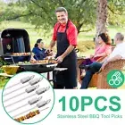 10Pcs BBQ Skewers Set with Storage Bag 17.1inch Stainless Steel Grilling vePUw
