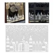 Glass Sticker Decal Street Scene Window Cling Christmas Village Window Cling