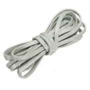 Flat Leather Cord, 3.3 Yard 5mm Leather String Strips for DIY Crafts Grey