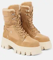 [Bogner] Bogner Sapporo 2 shearling-lined leather combat boots AU 10 brown