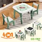 Kids Table and Chair Set Toy Storage Play Center Drawing Tabletop Activity Desk