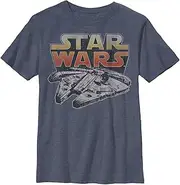 [STAR WARS] Boys' Big Millenium Falcon Sunset Logo Graphic Tee