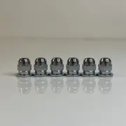 Electric Guitar Fender Style Chrome String Ferrules Flat Top Set of 6