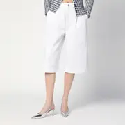 [Moschino] Wide white Bermuda shorts in cotton 40 IT White