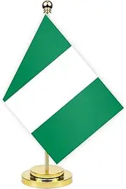 Nigeria Desk Flag, 30 cm Large Small Nigerian Banner Outdoor, Tiny Print Decor for Office, Home, Table, Desk, Nigeria
