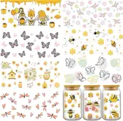 UV DTF Cup Wrap - 8 Sheets Bee UV DTF Cup Wraps for 16 Oz, Honeycomb Butterfly G