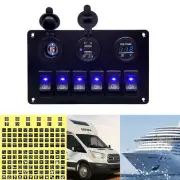 6 Gang LED Rocker Switch Panel 12V for Boat Car Marine USB Charger ON OFF Toggle (for: Subaru)