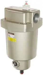 SMC 1-1/2 Main Line Filter 212 CFM w/ Auto Drain, Removes Oil, Water, Particles