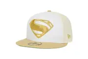 Superman Logo White Gold New Era 59Fifty Fitted Hat