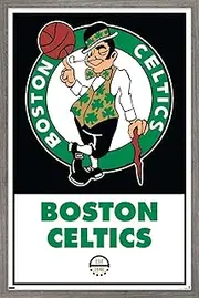 Trends International NBA Boston Celtics - Logo 21 Wall Poster, 22.375" x 34", Barnwood Framed Version