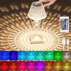 RGB 16colors Table Lamp Crystal Night Light Dimming USB Rechargeable Bedside