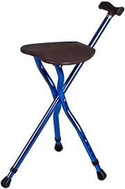 5-Level Height Adjustable Walking Stick, Triangular Stable Non-Slip Crutch Chair, Walking Cane for Women with Light, Load Bearing 200kg