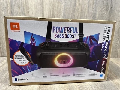 JBL PARTYBOX ON THE GO ESSENTIAL Portable Bluetooth Speaker w/Wireless Mic