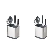 2PK Joseph Joseph Stainless Steel Knife & Utensil Pot/Storage w/Spoon Rest