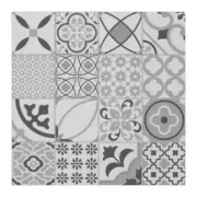 sunwings Backsplash Wall Tile Square Mosaic Patterned Black(20-Tiles 11.4-Sq-Ft)