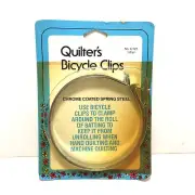 Dritz Quilter's Bicycle Clips hold batting roll chrome spring steel Vintage NOS