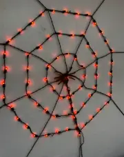 Vintage Halloween Spider Web Light Set NEW! Works