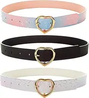 [INSIGHTER] 3 Pack Belts for Girls Rainbow Black Silver