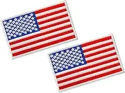 2PCS Premium Iron On USA US American Flag Tactical Patches with Iron On Backing for Backpacks Caps Hats Jackets Pants (3-White)