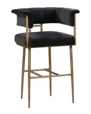 TOV Furniture Astrid Grey Velvet Bar Stool