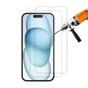 2pcs 9H Tempered Glass Screen Protector Guard for Apple iPhone 15 PLUS Front