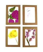 Blank Floral Greeting Cards w/ Envelopes Alcohol Ink Sandy Ash Designs Set of 4