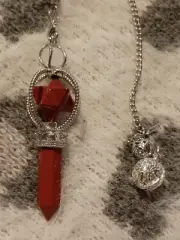 Stunning Red Jasper/Quartz Merkaba Pendulum Healing Wicca Pagan