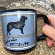 Labrador Retriever Dog Breed Coffee Mug Black & Blue By Russ 5"