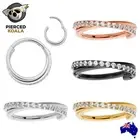 2Pcs Titanium Twist Hinged Segment Septum Tragus Lip Nose Ring Sleeper Earrings