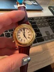 Guess Watch Featuring Indigo Night Light Genuine Leather Brown Buckle