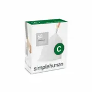 simplehuman Bin Liner 10-12L Code C - 60 Pack Thick Double Seams, Drawstring