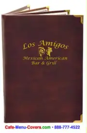 6 MENU COVERS CASEMADE with INSIDE CLEAR POCKETS - SOLD OUT !