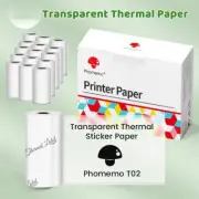 15 Rolls Thermal Paper Sticker Self-adhesive 50mm*3.5m for Phomemo T02 Printer