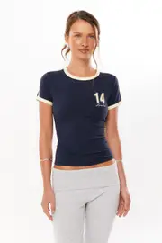 [Supré] Supré - Candi Fitted Ringer Tee - All star navy/14 london XL ALL STAR NAVY/14 LONDON