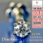 2.8mm Real VVS Diamond Wedding Solitaire Nose Labret Lip Monroe Stud Piercing