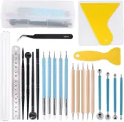 Keadic 24Pcs Polymer Modeling Clay Sculpting Tools Set, Dual-Ended Ball Stylu...