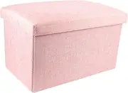 WHAMVOX Folding Storage Bench Seat Toy Storage Box with Lid Fabric for Bedroom Living Room