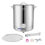 16gal.Stainless Steel Kettle Beer Brewing Pot With thermometer Tri Ply Bottom
