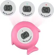 NAMOARLY Bath Water Temperature Thermometer Adorable Fish Shape Bath for LED Indicator Easy Celsius Fahrenheit Reading for Bathtub Pool Use Pink