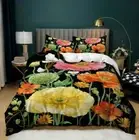 Watercolor Flower Planets Quilt/Doona/Duvet Cover Single/Double/King Bedding Set