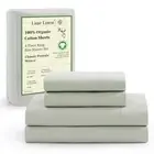 100% Organic Cotton Bed Sheet Set, Bedsheets 4Pc Soft Cooling King 04: Mineral