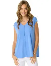 [Fella Hamilton] Nadia V Neck Sleeveless Top in Blue