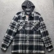 Eddie Bauer Shirt Jacket Mens Small Multi Flannel Plaid Quilted Lined Snap Front