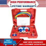 HVAC Air Conditioner Diagnostic Charging Kit A/C Manifold Gauge Set Brass Freon