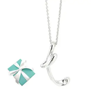 【Tiffany&Co. 蒂芙尼】925純銀-草寫大T字母墜飾中性項鍊