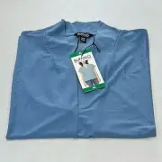 Buffalo David Bitton Women's Knit V-Neck with Cap Sleeve Blouse, Old Blue, XL