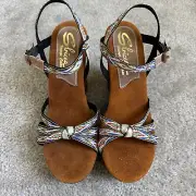 NEW In Box NIB Sbicca Vintage Collection Platform Wedge Sandals Size 41 US 10