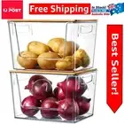 Stackable Kitchen Organizers: Bamboo-Topped Storage Bins for Pantry & Counter